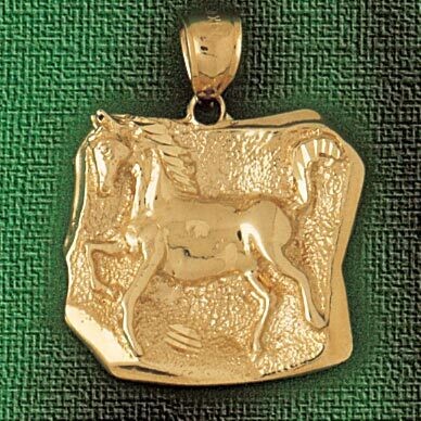 Dazzlers Jewelry Horse Head Pendant Necklace Charm Bracelet in Yellow, White or Rose Gold 1804, MPN…