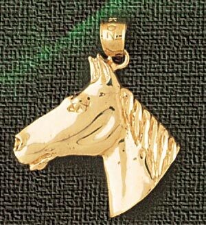 Dazzlers Jewelry Horse Head Pendant Necklace Charm Bracelet in Yellow, White or Rose Gold 1775, MPN…
