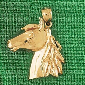 Dazzlers Jewelry Horse Head Pendant Necklace Charm Bracelet in Yellow, White or Rose Gold 1760, MPN…