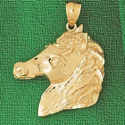 Dazzlers Jewelry Horse Head Pendant Necklace Charm Bracelet in Yellow, White or Rose Gold 1759, MPN…