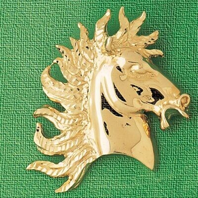 Dazzlers Jewelry Horse Head Pendant Necklace Charm Bracelet in Yellow, White or Rose Gold 1753, MPN…