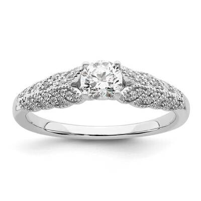 Si1/Si2, G H I, Complete Engagement Ring 14k White Gold Lab Grown Diamond RM6149E-040-CWLG, MPN: RM…