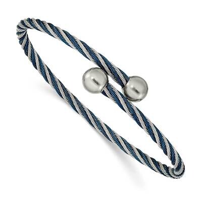 Blue Ip-Plated 3.00mm Flexible Bangle Stainless Steel Polished SRB2597, MPN: SRB2597, 191101864964