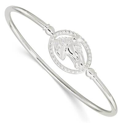 Horse Head Flexible Bangle Sterling Silver Polished QB1384, MPN: QB1384, 196904155080
