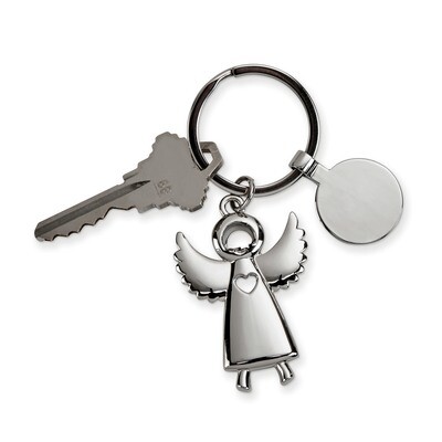 Standing Angel Key Ring with Engraving Tag Nickel-plated GM18703, MPN: GM18703, 47105024302