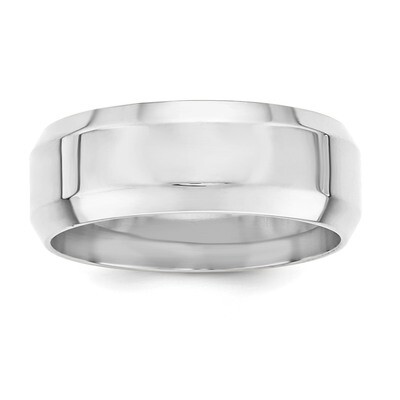 8mm Bevel Edge Sterling Silver QBEC080 Engravable, MPN: QBEC080, 886774328522