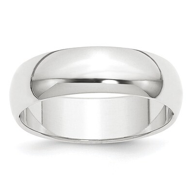 8mm Half-Round Featherweight Band Platinum PLWHR080 Engravable, MPN: PLWHR080, 886774276335