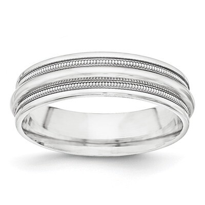 7mm Polished Fancy Band Sterling Silver QWB111 Engravable, MPN: QWB111, 886774333991