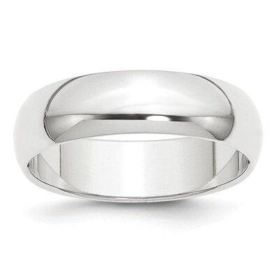 6mm Half-Round Wedding Band Platinum PHR060 Engravable, MPN: PHR060, 886774274720