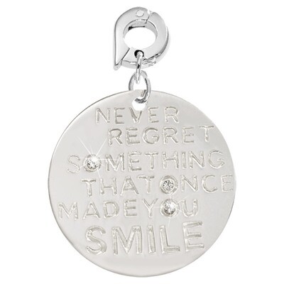 Nikki Lissoni Never Regret Something That Once Made You Smile Charm Silver-Plated 25mm D1066SL, MPN…