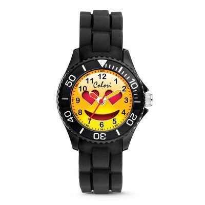 Colori Happy Smile Hearts 30mm Black Key Ring Watch Set XWA5719, MPN: XWA5719, 871932328971