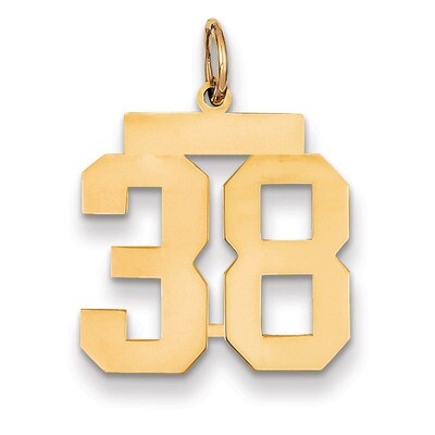 Number 38 Charm 14k Gold Medium Polished LM38, MPN: LM38, 883957133140