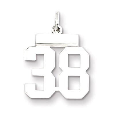 Charm Number 38 Sterling Silver Polished QSS38, MPN: QSS38, 883957101293