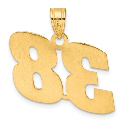 Block Number 38 Pendant 14k Gold Polished BN38, MPN: BN38, 196904079249