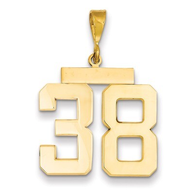 Number 38 Charm 14k Gold Large Polished LP38, MPN: LP38, 883957066998