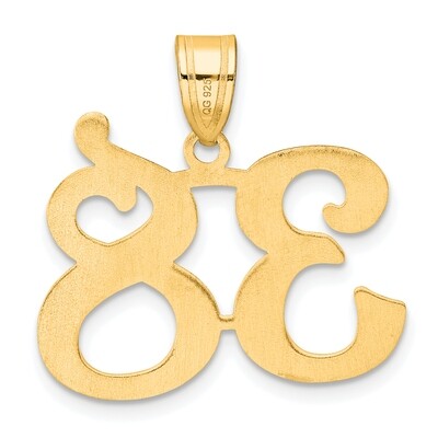 Number 38 Pendant 14k Gold Polished APN38, MPN: APN38, 196904080139