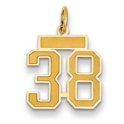 Number 38 Charm 14k Gold Small Satin  LSS38, MPN: LSS38, 883957069326