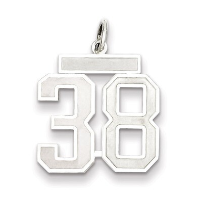 Pendant Number 38 Satin Sterling Silver Medium QPM38, MPN: QPM38, 883957126647