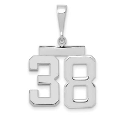 Number 38 Charm 14k White Gold Polished Medium WMP38, MPN: WMP38, 196904075920