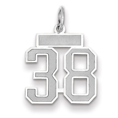 Number 38 Charm Small Satin 14k white Gold WSS38, MPN: WSS38, 883957071633