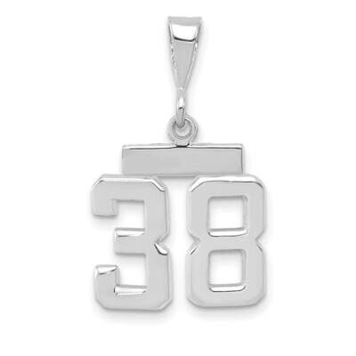 Number 38 Charm 14k White Gold Polished Small WSP38, MPN: WSP38, 196904075050