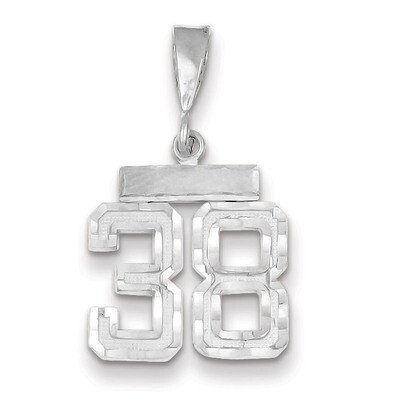 Number 38 Charm Small Diamond -cut 14k white Gold WSN38, MPN: WSN38, 883957114231