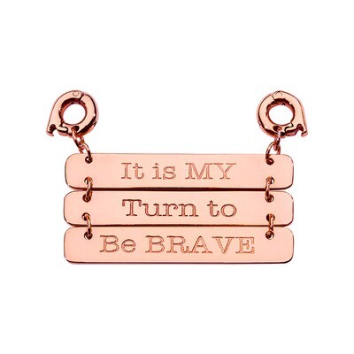 Nikki Lissoni It Is My Turn To Be Brave Triple Tag Rose Gold-Plated 38 X 20mm Two lock  Plate D1231…