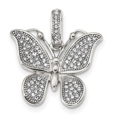 Swarovski Crystal Butterfly Pendant Sterling Silver Polished QC9231, MPN: QC9231, 716838284122