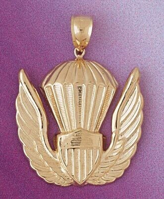 Dazzlers Jewelry Military Air Force Sign Pendant Necklace Charm Bracelet in Yellow, White or Rose G…