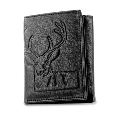 Black RFID Blocking Embossed Deer Trifold Wallet GM23277, MPN: GM23277,
