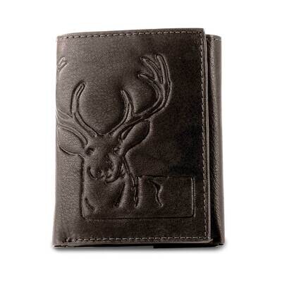 Brown RFID Blocking Embossed Deer Trifold Wallet GM23278, MPN: GM23278,