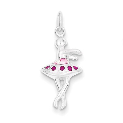 Enameled Ballerina Charm Sterling Silver QC7095, MPN: QC7095, 883957571072