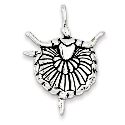 Sterling Silver Antiqued Ballerina Charm QC7551