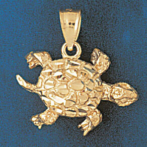 Dazzlers Jewelry Turtle Pendant Necklace Charm Bracelet in Yellow, White or Rose Gold 1005, MPN: DZ…