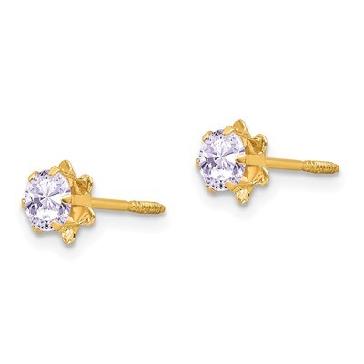 4mm Alexandrite June Screwback Earrings - 14k Gold SE164 by Madi K, MPN: SE164, 886774997513