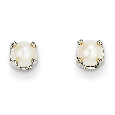 4mm Cultured Pearl Stud Earrings 14k White Gold XBE126, MPN: XBE126, 883957086477