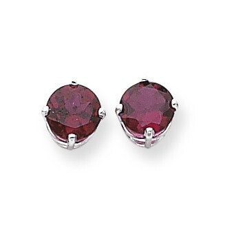 7mm Rhodolite Garnet Earrings 14k White Gold XE74WRG, MPN: XE74WRG, 883957098241