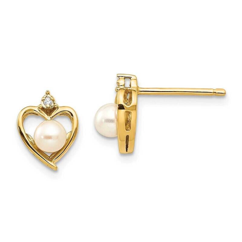 Diamond &amp; Freshwater Cultured Pearl Earrings 14k Gold XBS490, MPN: XBS490, 883957413983