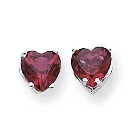 Rhodolite Garnet Diamond Heart Stud Earrings 14k Gold XE99WRG, MPN: XE99WRG, 883957111148