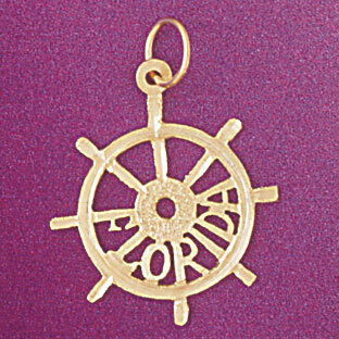 Dazzlers Jewelry Florida Pendant Necklace Charm Bracelet in Yellow, White or Rose Gold 5019, MPN: D…