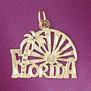 Dazzlers Jewelry Florida Pendant Necklace Charm Bracelet in Yellow, White or Rose Gold 5011, MPN: D…