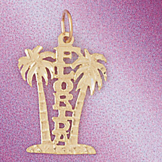 Dazzlers Jewelry Florida Pendant Necklace Charm Bracelet in Yellow, White or Rose Gold 5008, MPN: D…