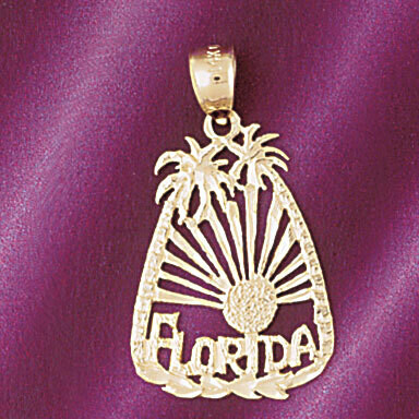 Dazzlers Jewelry Florida Pendant Necklace Charm Bracelet in Yellow, White or Rose Gold 5002, MPN: D…