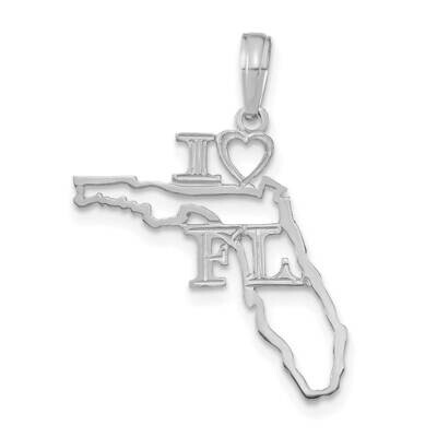 Florida State Pendant 14k White Gold Solid D1156W, MPN: D1156W,