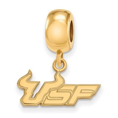 University of South Florida Bead Charm Small Dangle Gold-plated Silver GP016USFL, MPN: GP016USFL, 8…