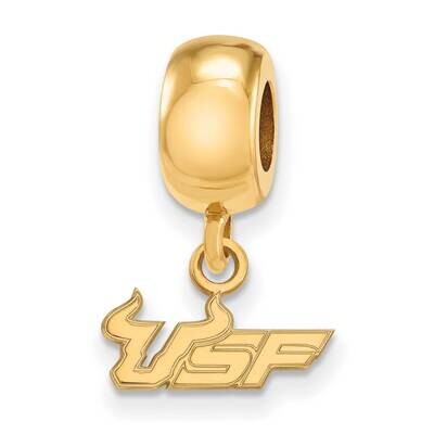 University of South Florida Bead Charm Small Dangle Gold-plated Sterling Silver GP029USFL, MPN: GP0…