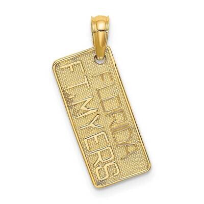 Small Florida Ft. Myers License Plate Charm 14k Gold Textured K7893, MPN: K7893, 637218127818