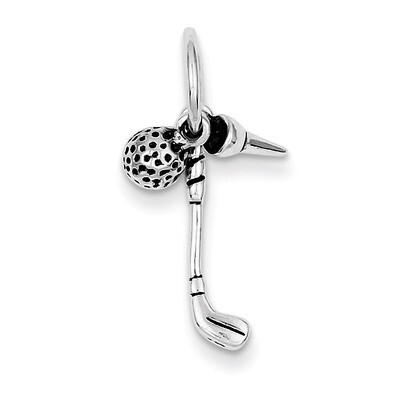 Golfer&#39;s Charm Antiqued Sterling Silver QC6491, MPN: QC6491, 883957916170