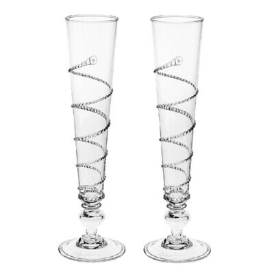 Juliska Pair of Amalia Champagne Flutes B230A/C/S2, MPN: B230A/C/S2, 814057010031