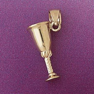 Dazzlers Jewelry Champagne Flute Pendant Necklace Charm Bracelet in Yellow, White or Rose Gold 6943…